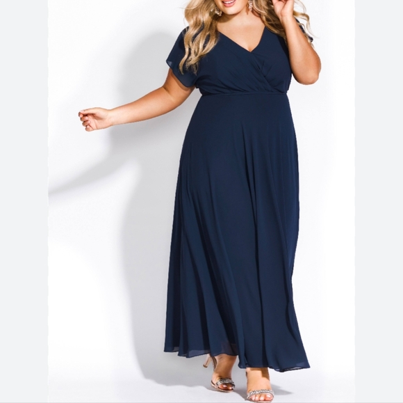 City Chic Navy Maxi Dress - Picture 1 of 14